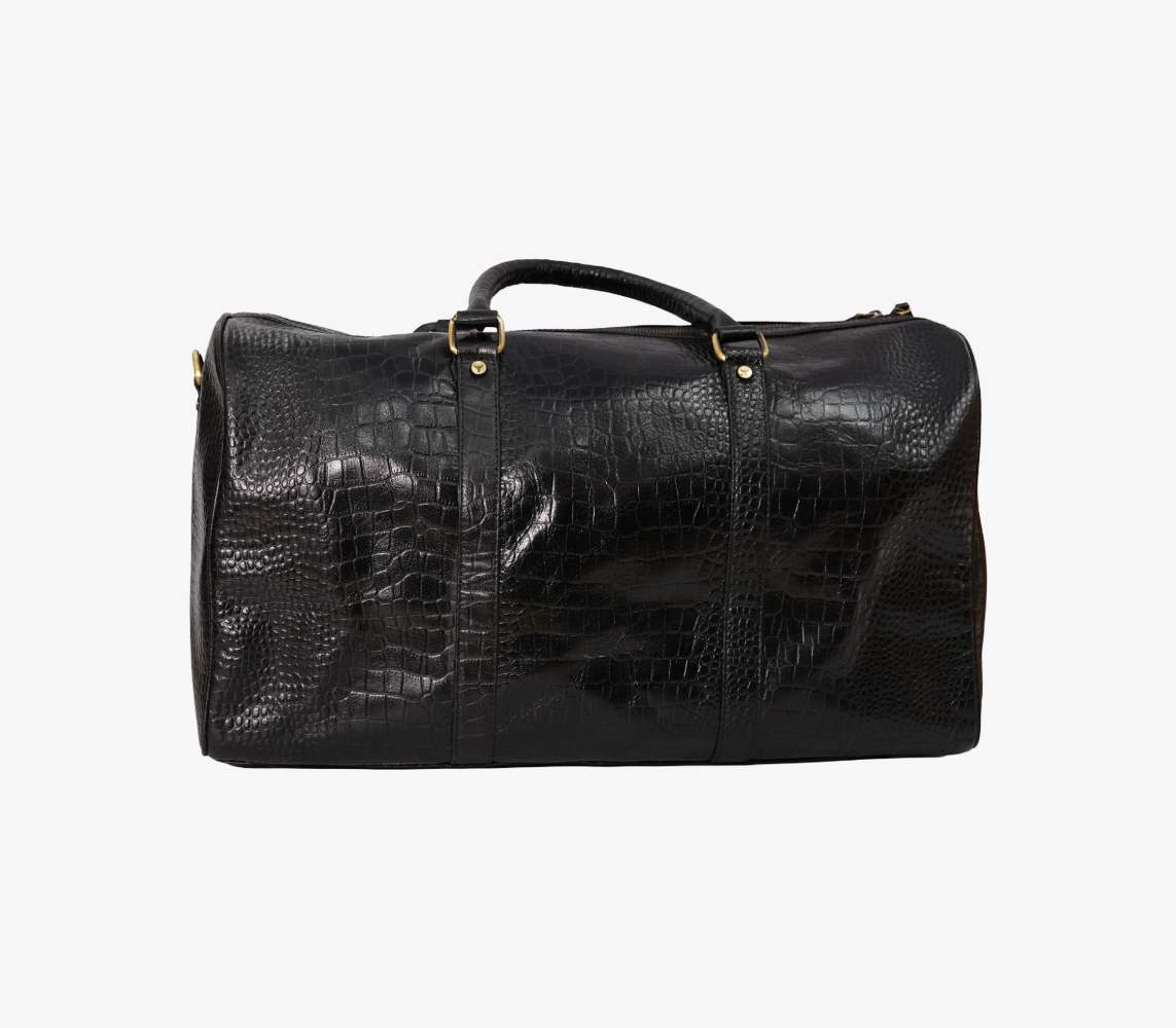 Luxury Croc-Embossed Pure Leather Duffle Bag Rich text editor Description
