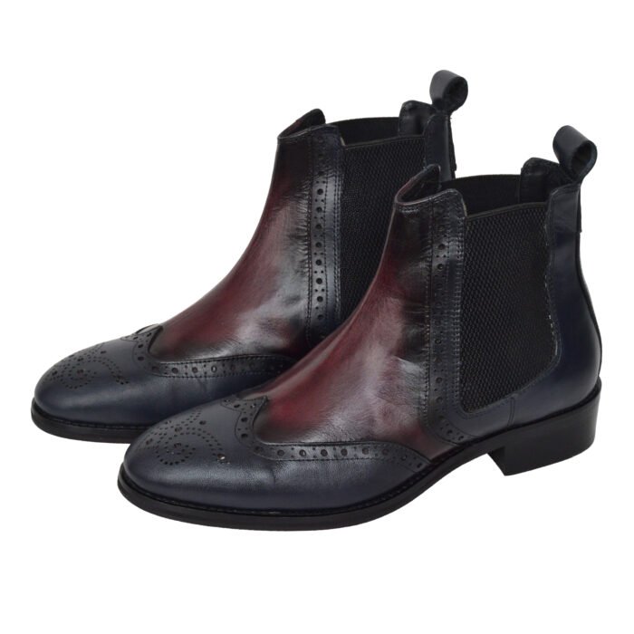 Mid Top Textured Brogue Chelsea Boot