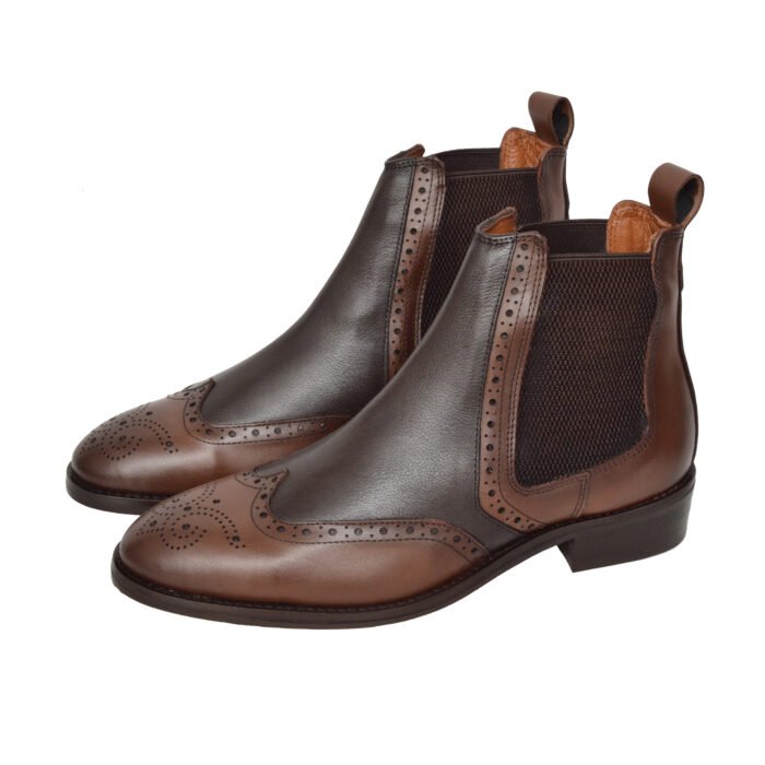 Brown Leather High Ankle Boot