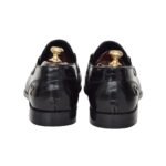 Black Croc-Embossed Loafers