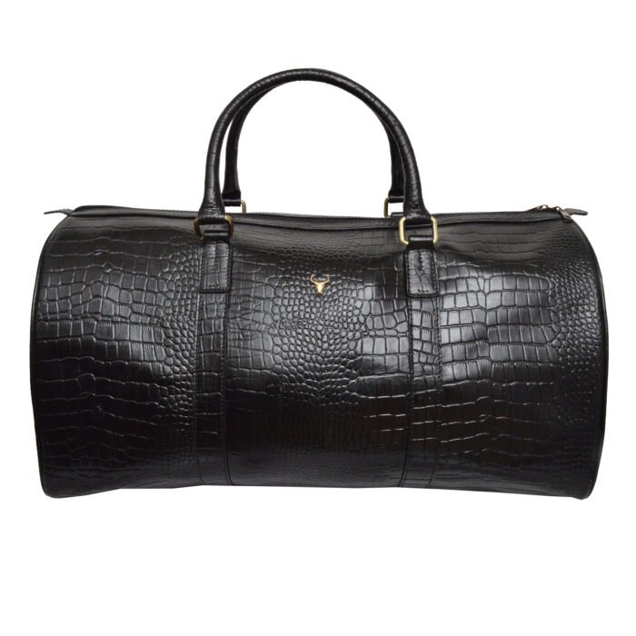 Unisex Croc Textured Leather Bag